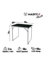 Katlanabilir Alüminyum Kamp Masası Madfox Zenith Siyah - Görsel 3