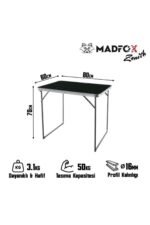 Katlanabilir Alüminyum Kamp Masası Madfox Zenith Siyah - Görsel 7