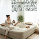 Efsane Kamp Double Yüksek Otomatik Şişen Dahili Pompalı Çift Kişilik Yatak 203*152*40cm
