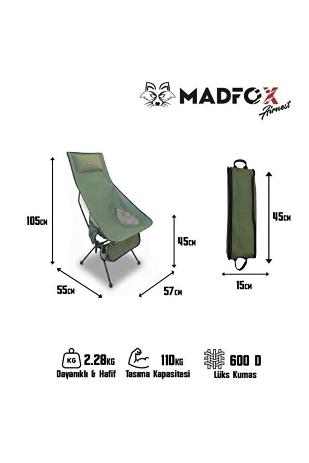 1_org_zoom(4) MADFOX AirNest Ultra Katlanır Kamp Sandalyesi - Görsel 1