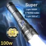 OR-G500 100W Süper Parlak LED El Feneri 1000 Metre Menzilli Zoom Özellikli,Metal Gövde