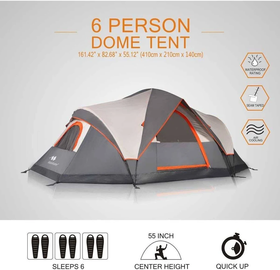 MOBİ3 Mobihome 6 Kişilik Çadır Aile Kamp Hızlı Kurulum Anında Genişletilmiş Açılır Kubbe Çadırlar - Görsel 1