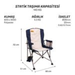 FreeCamp Huxley Trail Katlanır Sandalye-LACİVERT-GRİ - Görsel 5