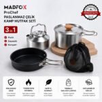 Madfox ProChef 3IN1 Paslanmaz Çelik Kamp Mutfak Seti - Görsel 3